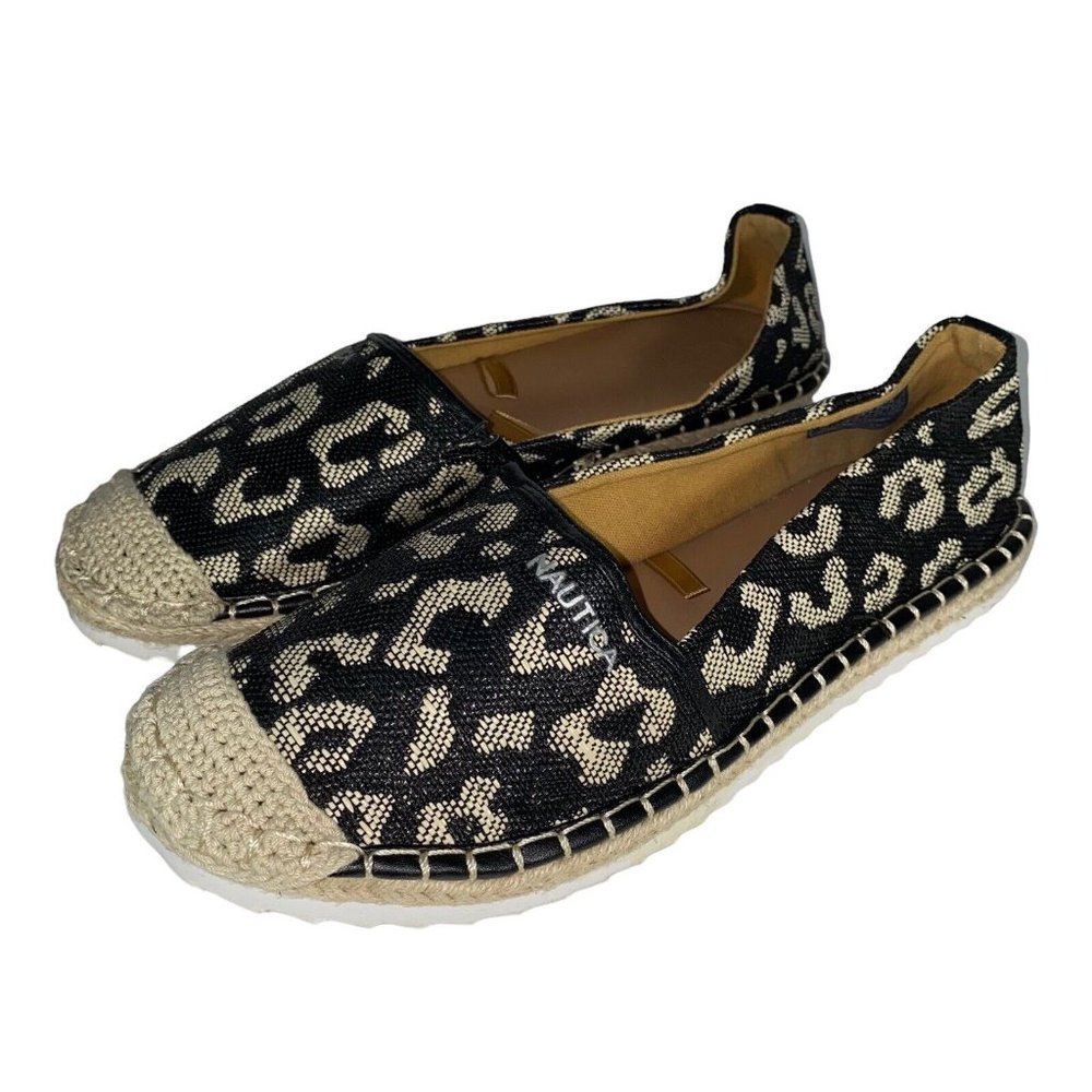 Womens Nautica JETT Animal Leopard Print Slip On Espadrilles Size 9
